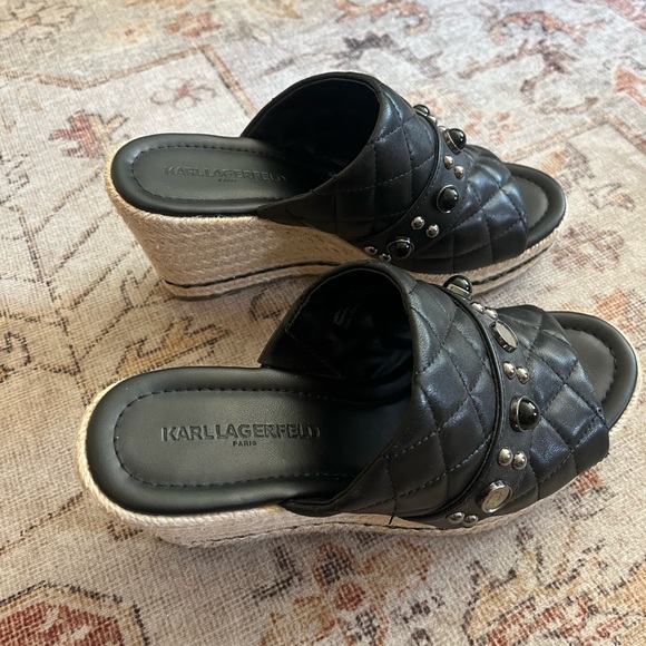 Karl Lagerfeld open toe wedge sandals - Picture 4 of 8